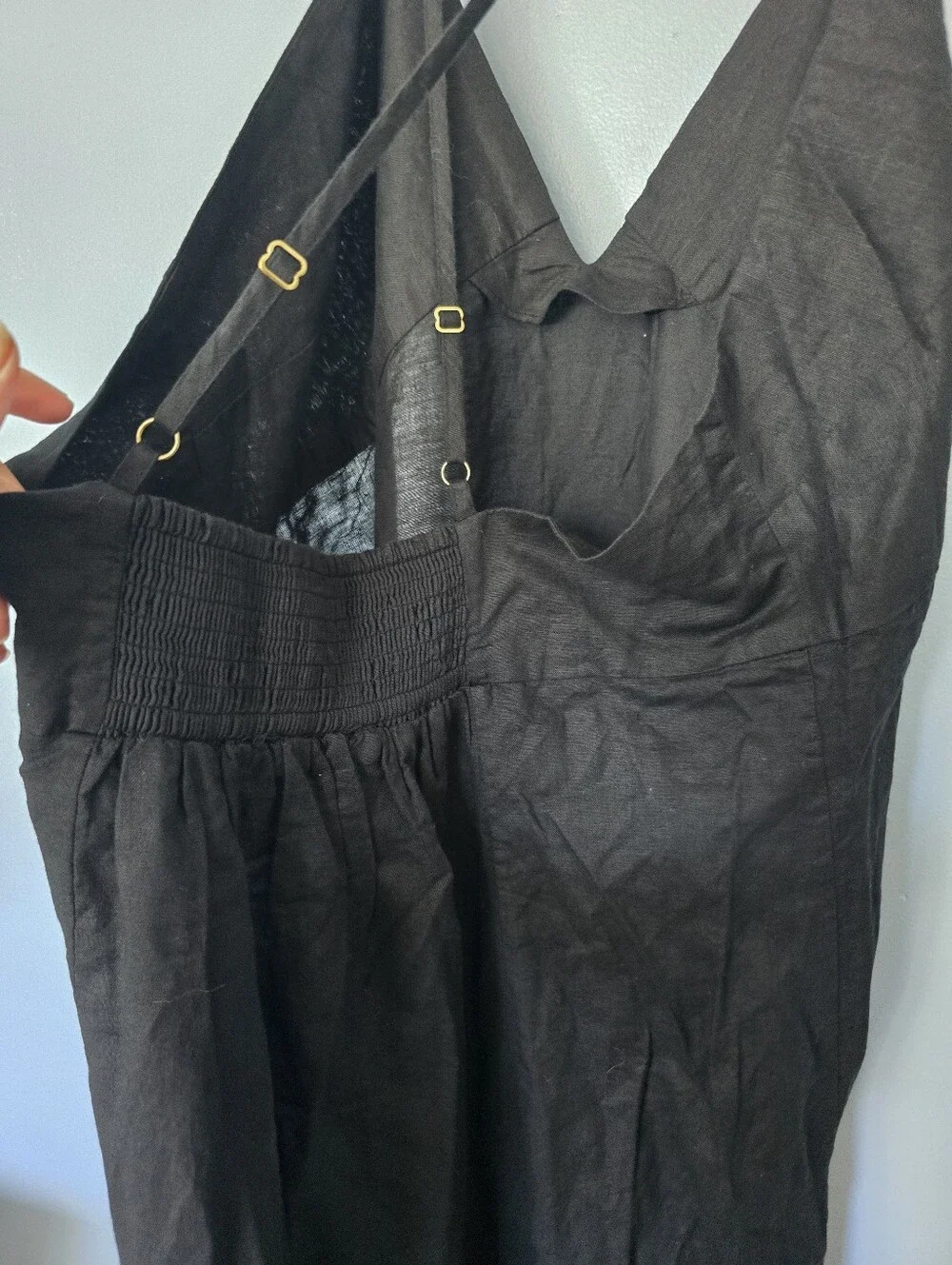 J. Crew Black Cross-back Linen Cotton Blend XXL Nwt